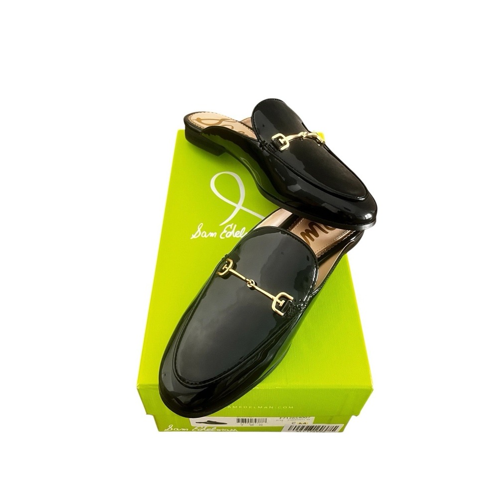 Sam Edelman Linnie Black Leather Slip-On Mule Flat Women's New with Box